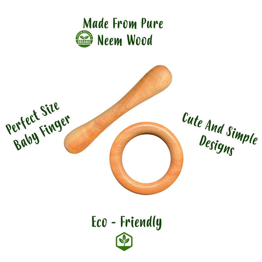 Mama Sorted Natural Neem Wood Teether – Safe, Soothing & Eco-Friendly