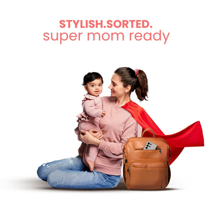 Premium Vegan Leather Baby Diaper Bag