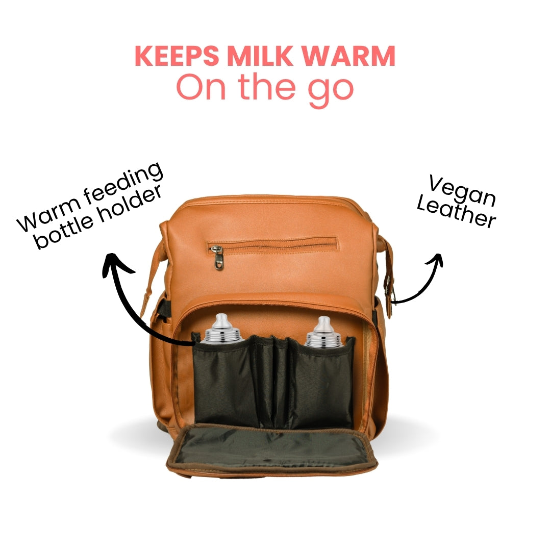 Premium Vegan Leather Baby Diaper Bag