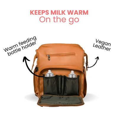 Premium Vegan Leather Baby Diaper Bag