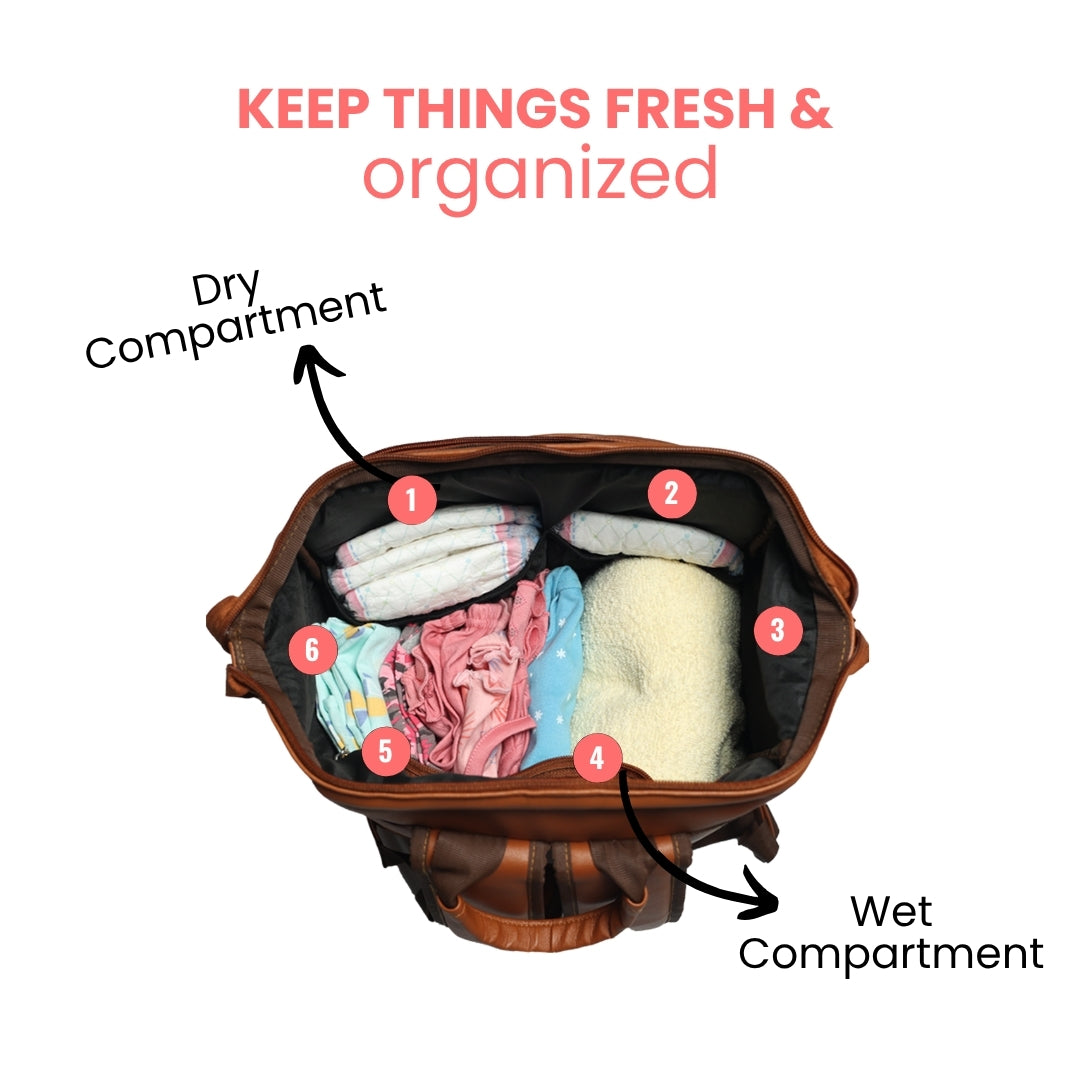 Premium Vegan Leather Baby Diaper Bag