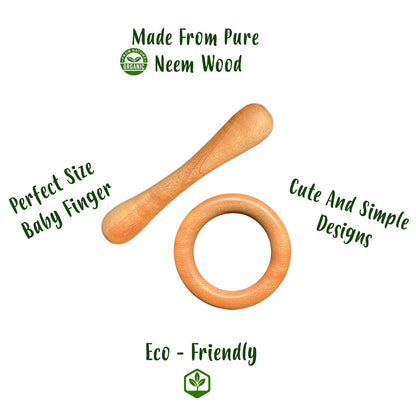 Mama Sorted Natural Neem Wood Teether – Safe, Soothing &amp; Eco-Friendly