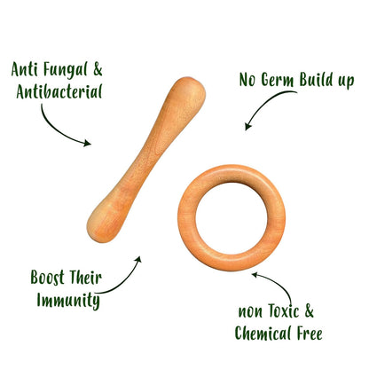 Mama Sorted Natural Neem Wood Teether – Safe, Soothing &amp; Eco-Friendly