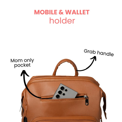Premium Vegan Leather Baby Diaper Bag