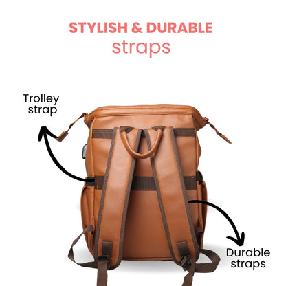 Premium Vegan Leather Baby Diaper Bag